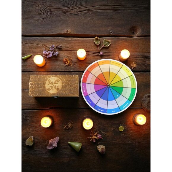 Hand Carved Wooden Box Tarot Floral Motif Latch Closure Storage Jewelry Decor - Picture 12 of 12